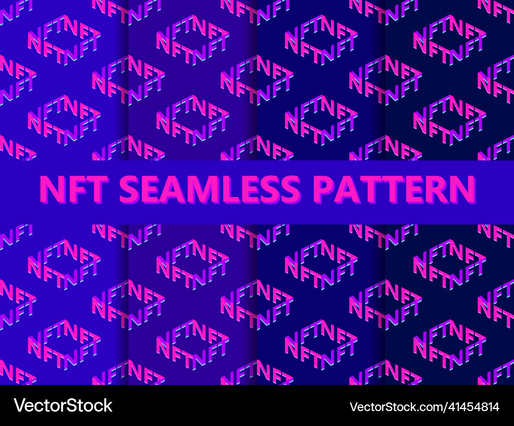 Nft token isometric text with cube set Nft token isometric text with cube set vector image