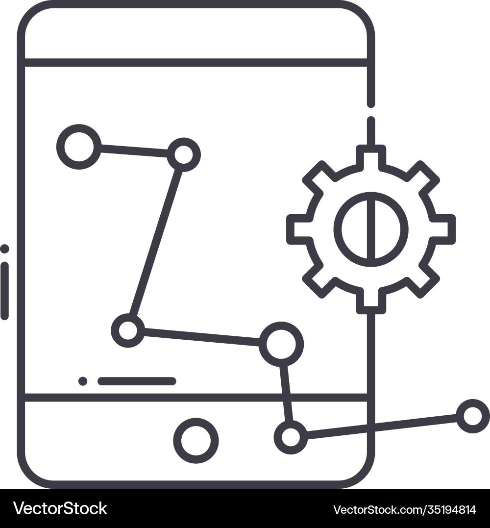 Online Graph Down Icon - Error Signal vector image