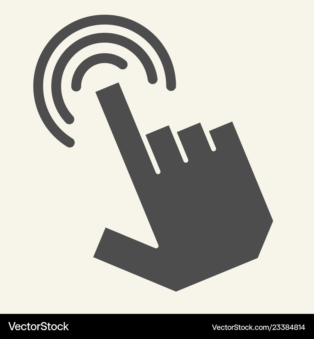 Pointer hand solid icon cursor vector image