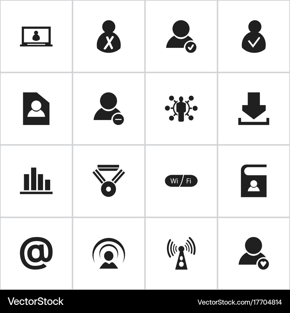 Set of 16 editable web icons includes symbols Vector Image