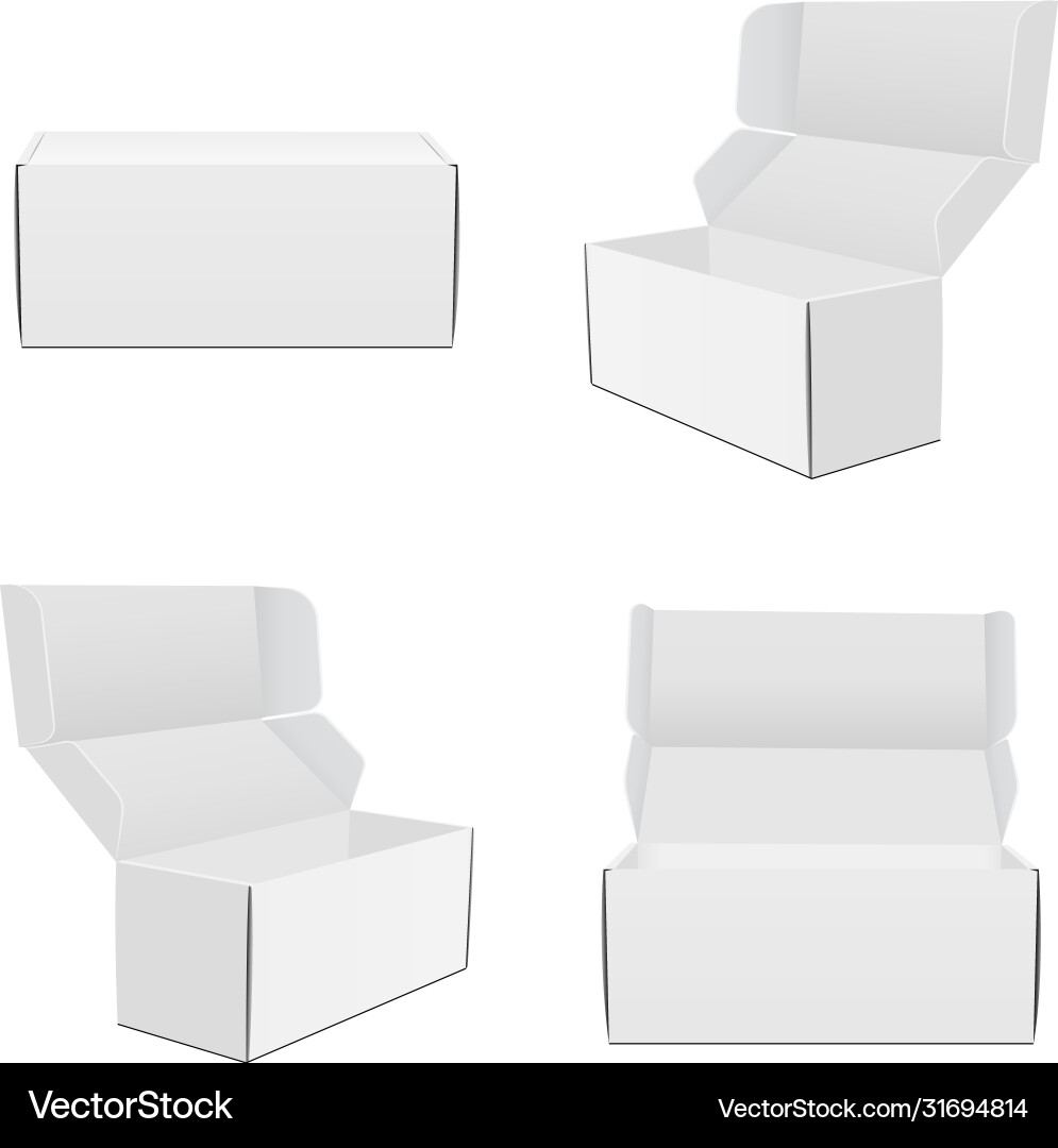 Set rectangular mailing cardboard boxes Vector Image