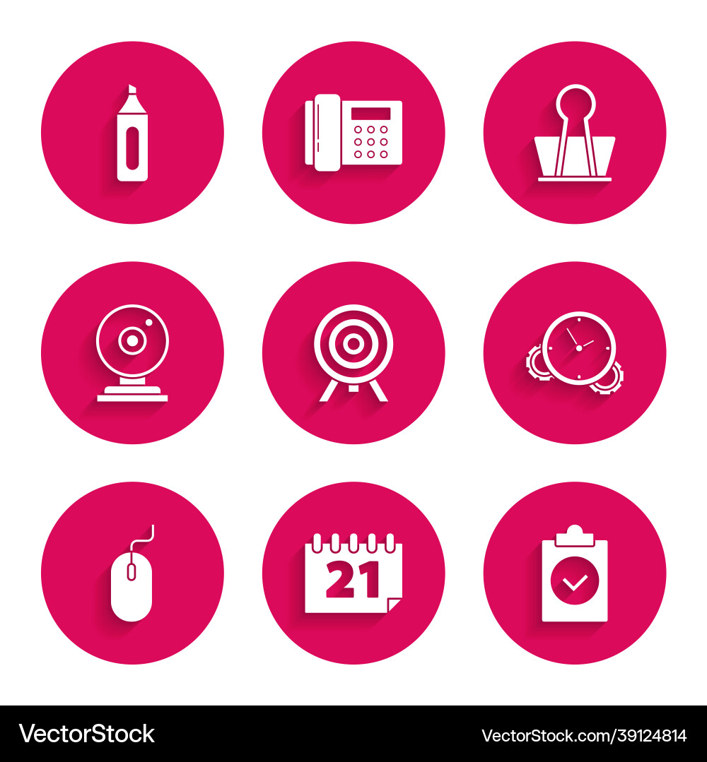 Set target calendar completed task time Vector Image