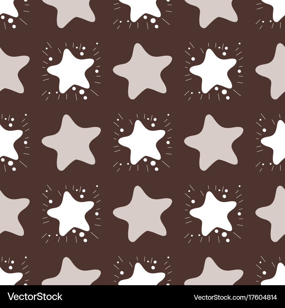 Shiny stars style seamless pattern pentagonal gold Vector Image