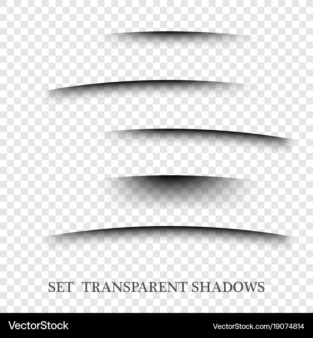 Transparent realistic paper shadow effect set web Vector Image