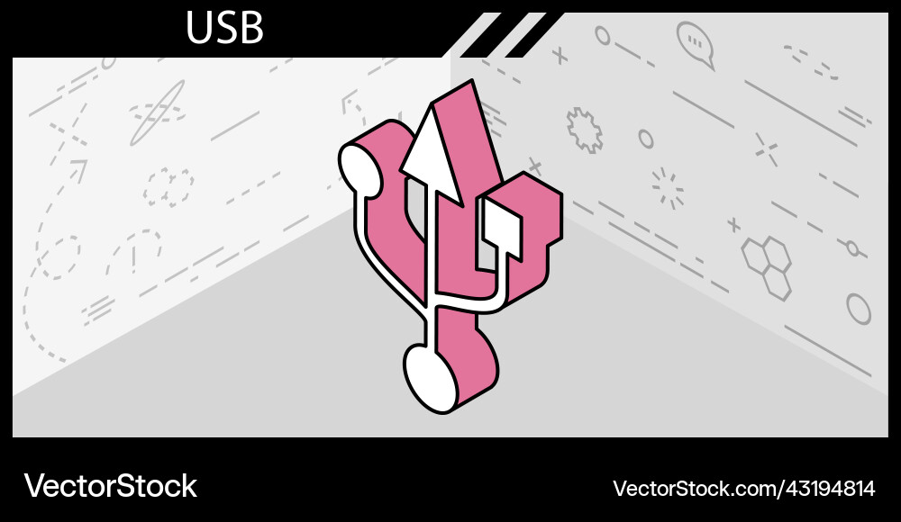 Usb isometric design icon web 3d colorful concept Usb isometric design icon web 3d colorful concept Vector Image