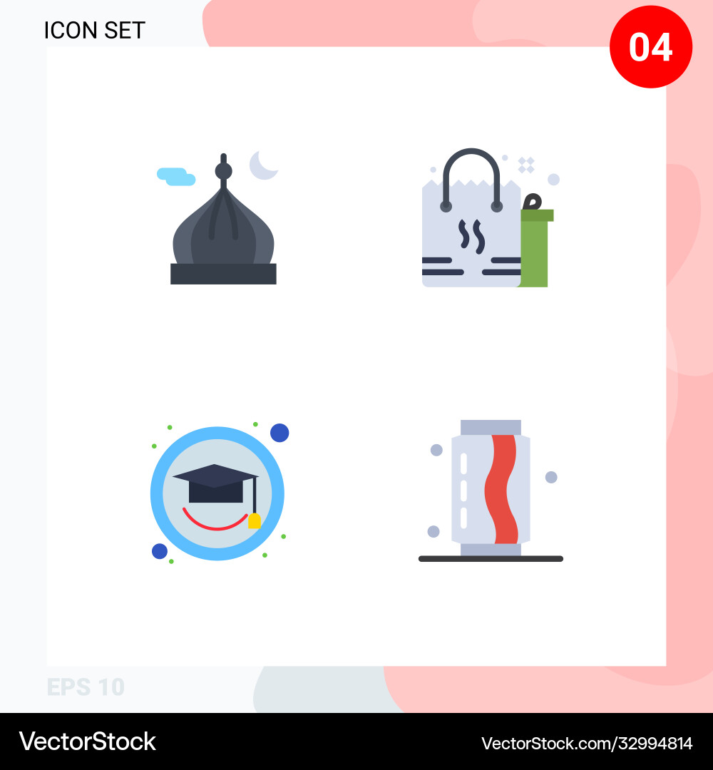 User interface pack 4 basic flat icons Vector Image