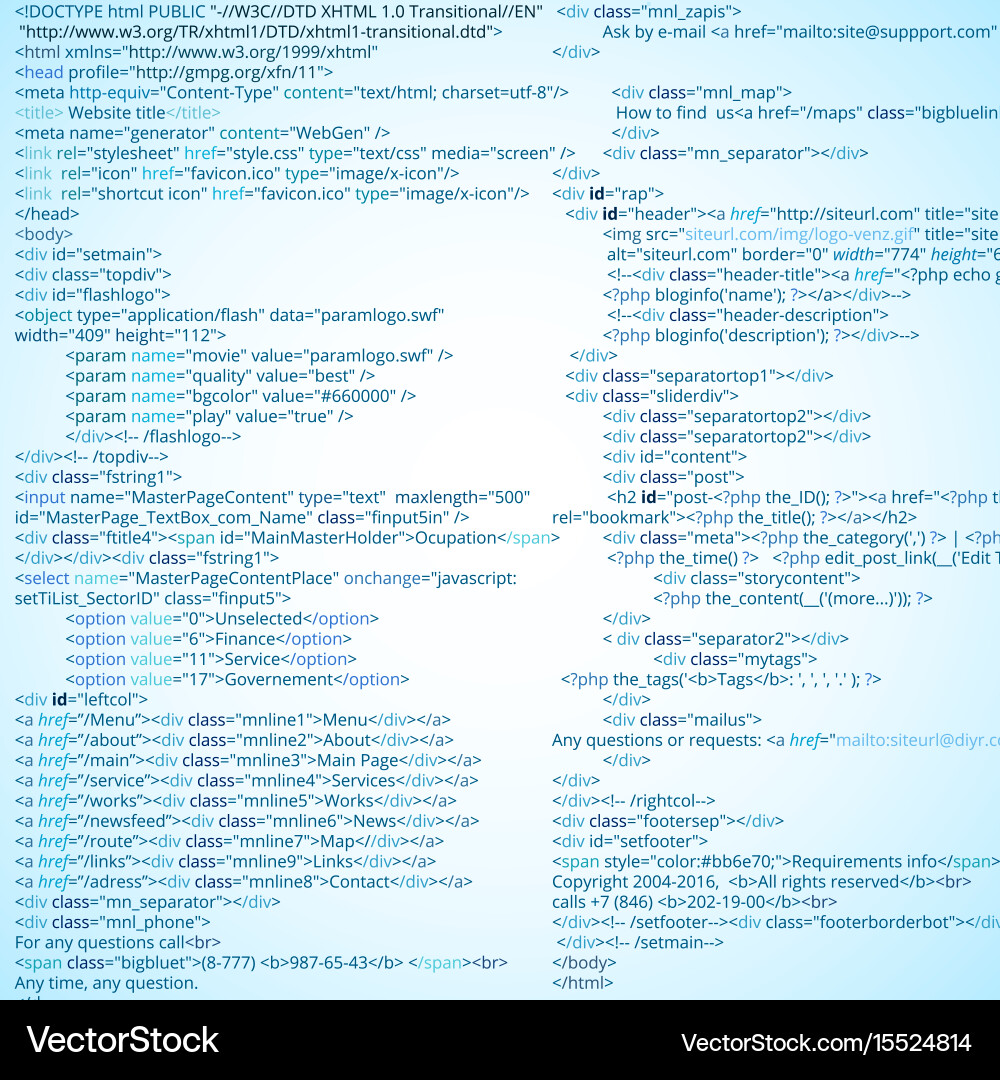 Website html abstrakte Code Blöcke Web-Entwicklung vektorbild