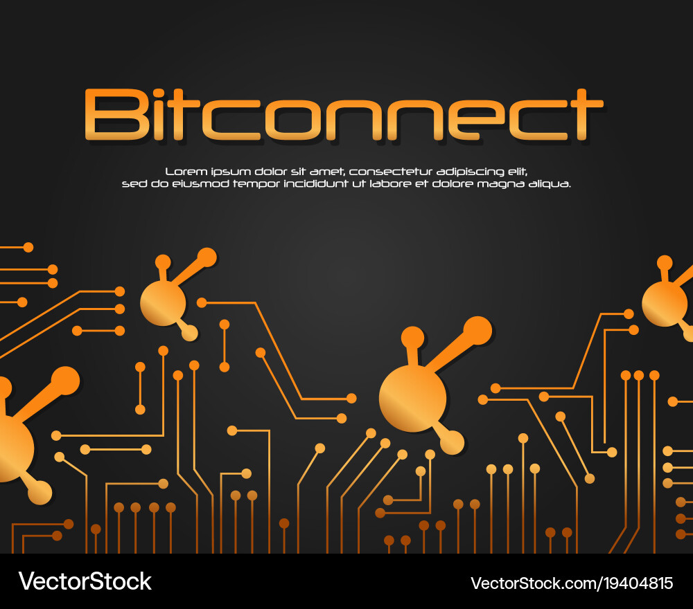 Bit connect bitcoin blockchain background vector image