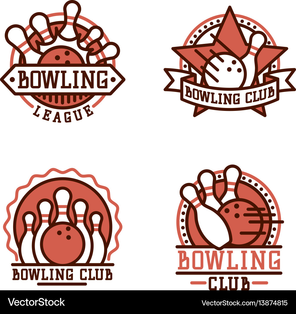 Bowling emblem and design element logotype Vector Image