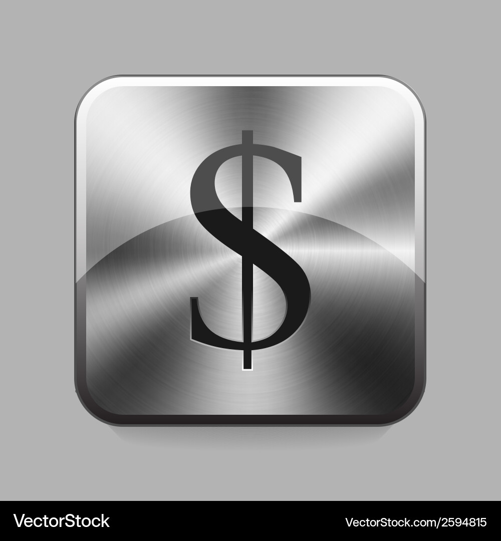 Chrome button vector image