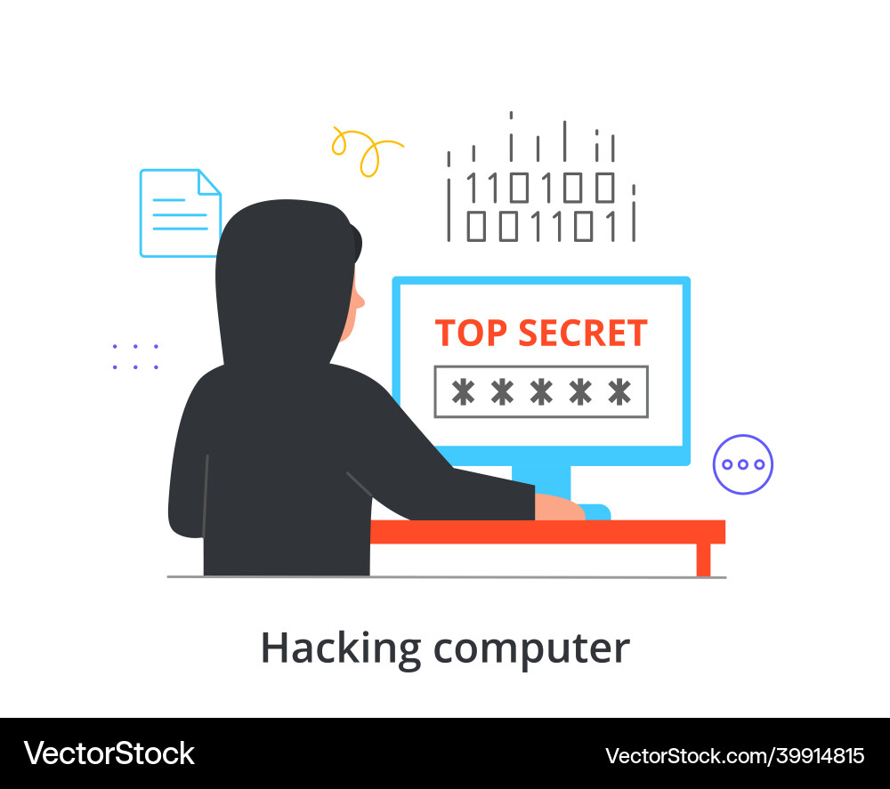 Computer hacking concept Computer hacking concept Vector Image