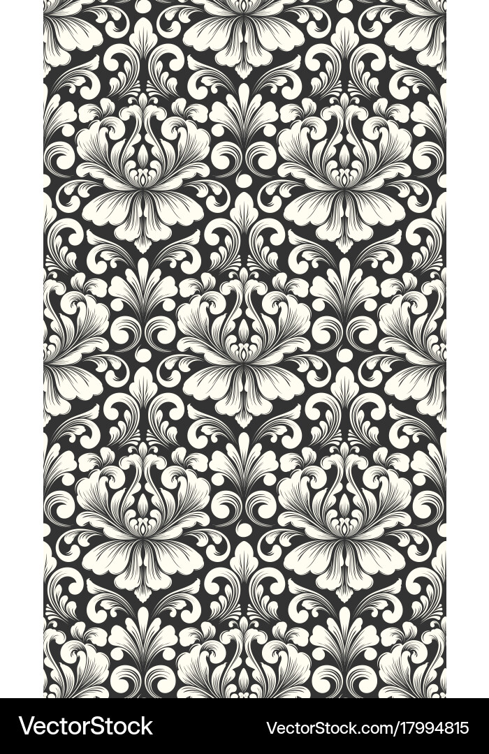 Damask seamless pattern background vector image