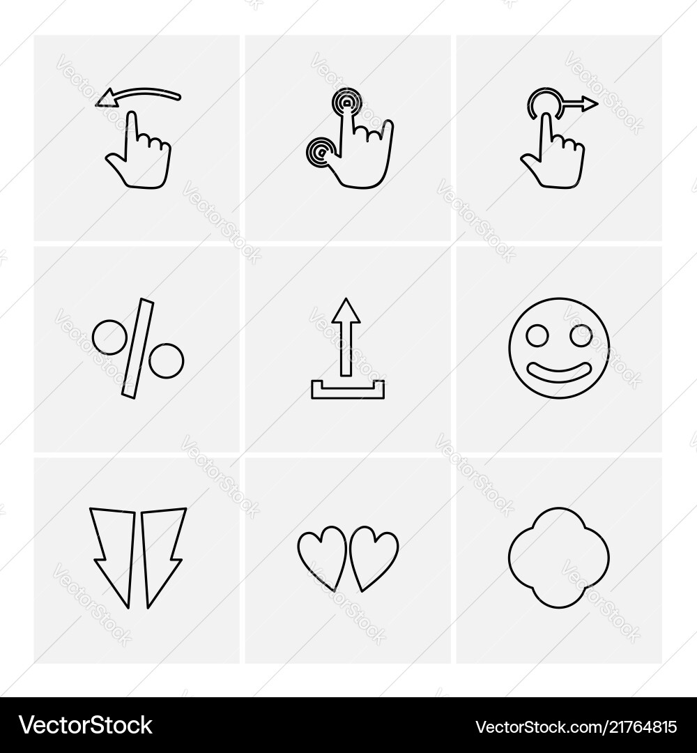 Emoji upload percentage hands pointer arrows vector image