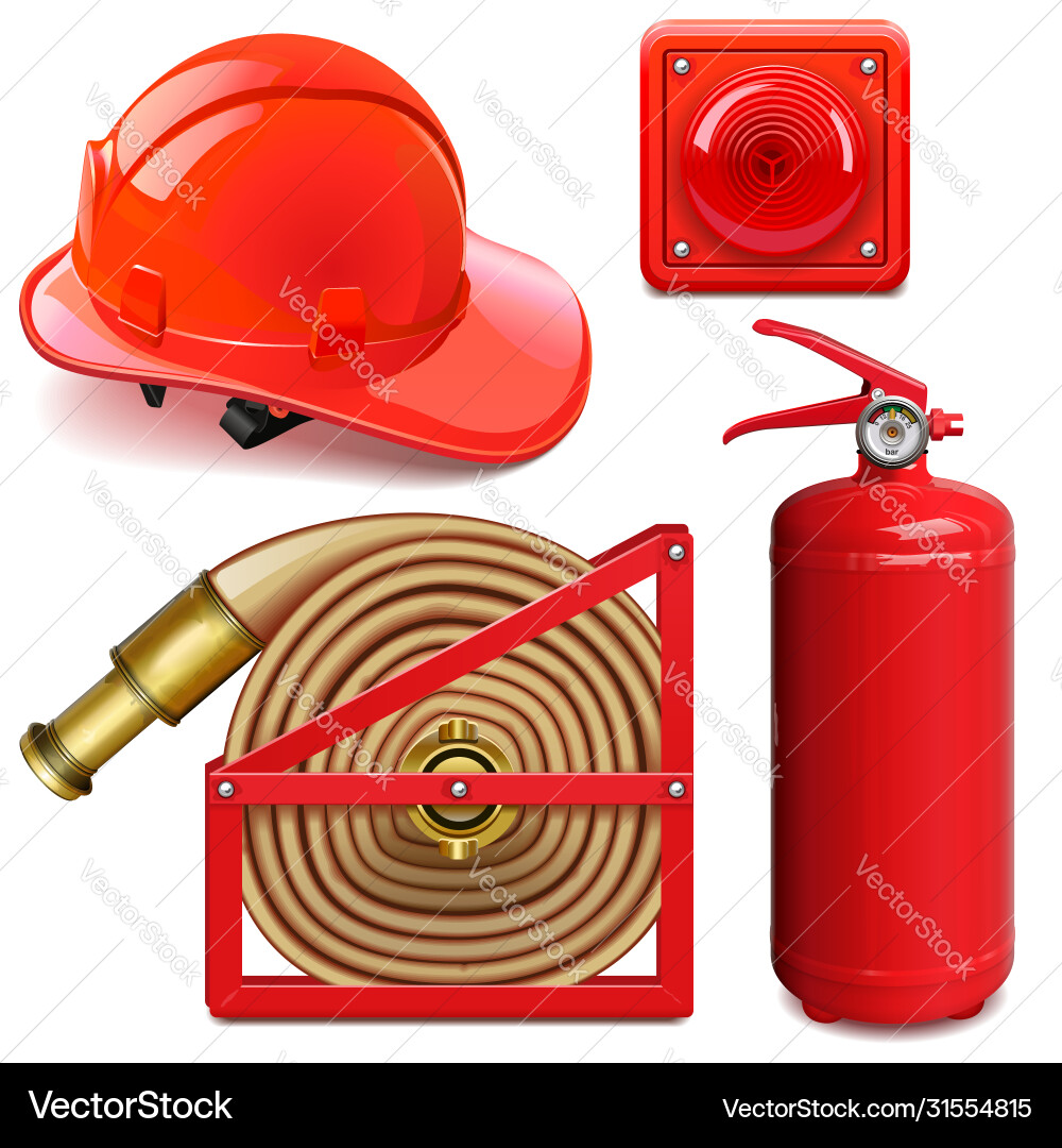 Firefighter accessories Royalty Free Vector Image