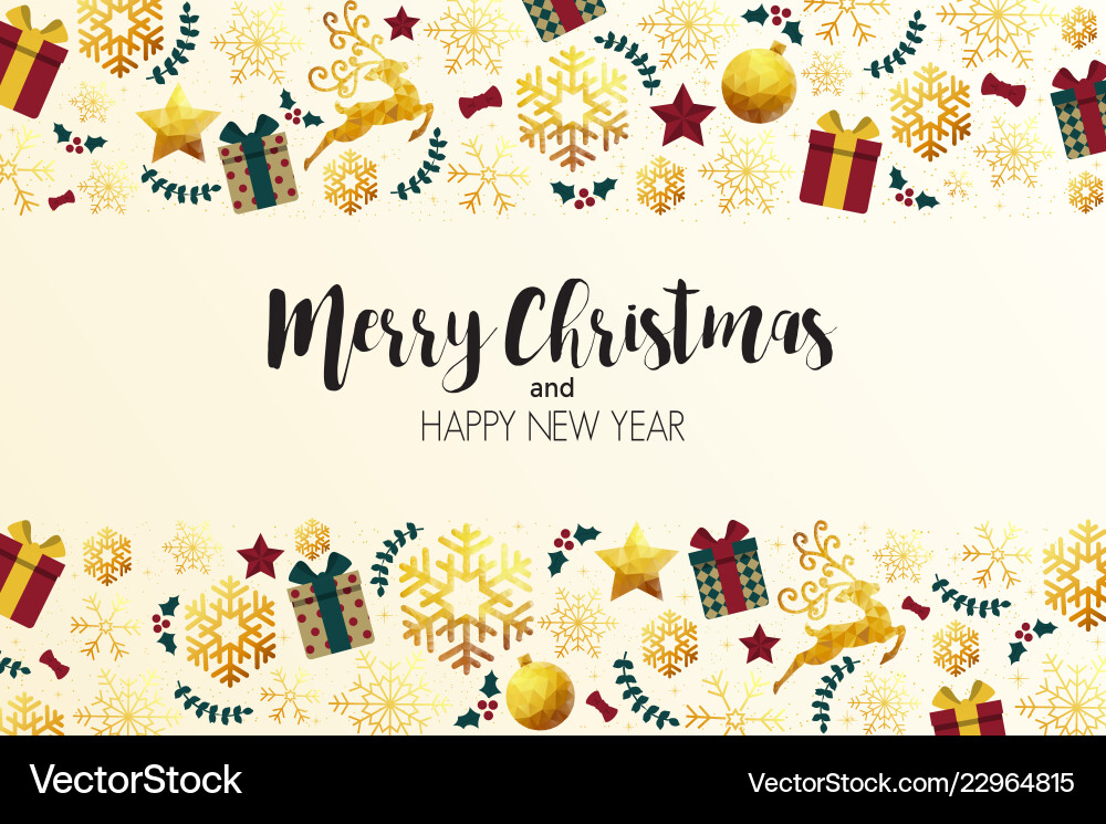 Holiday christmas card made from triangles Holiday christmas card made from triangles vector image