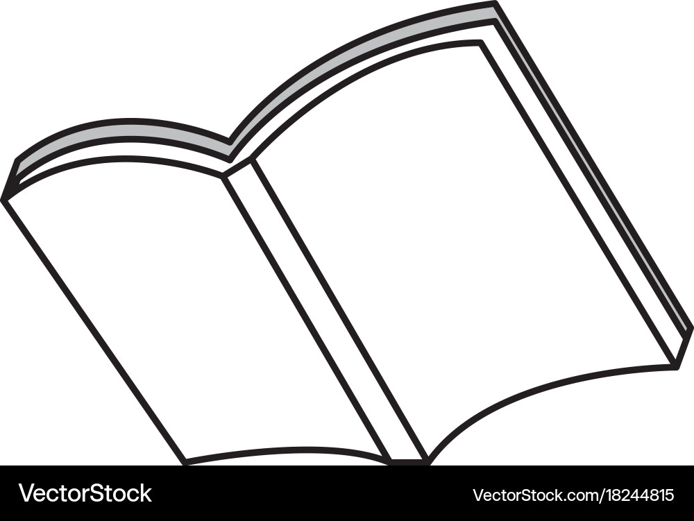 Line open notebook paper document notes object Vector Image