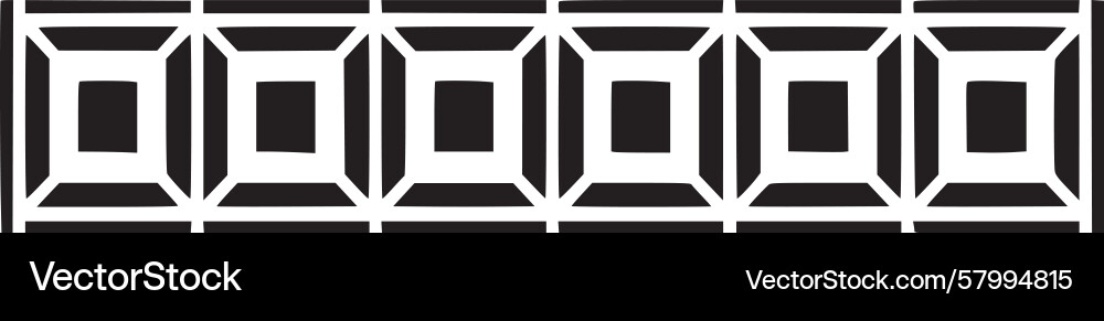 Linear Black and White Border Pattern Vector Image