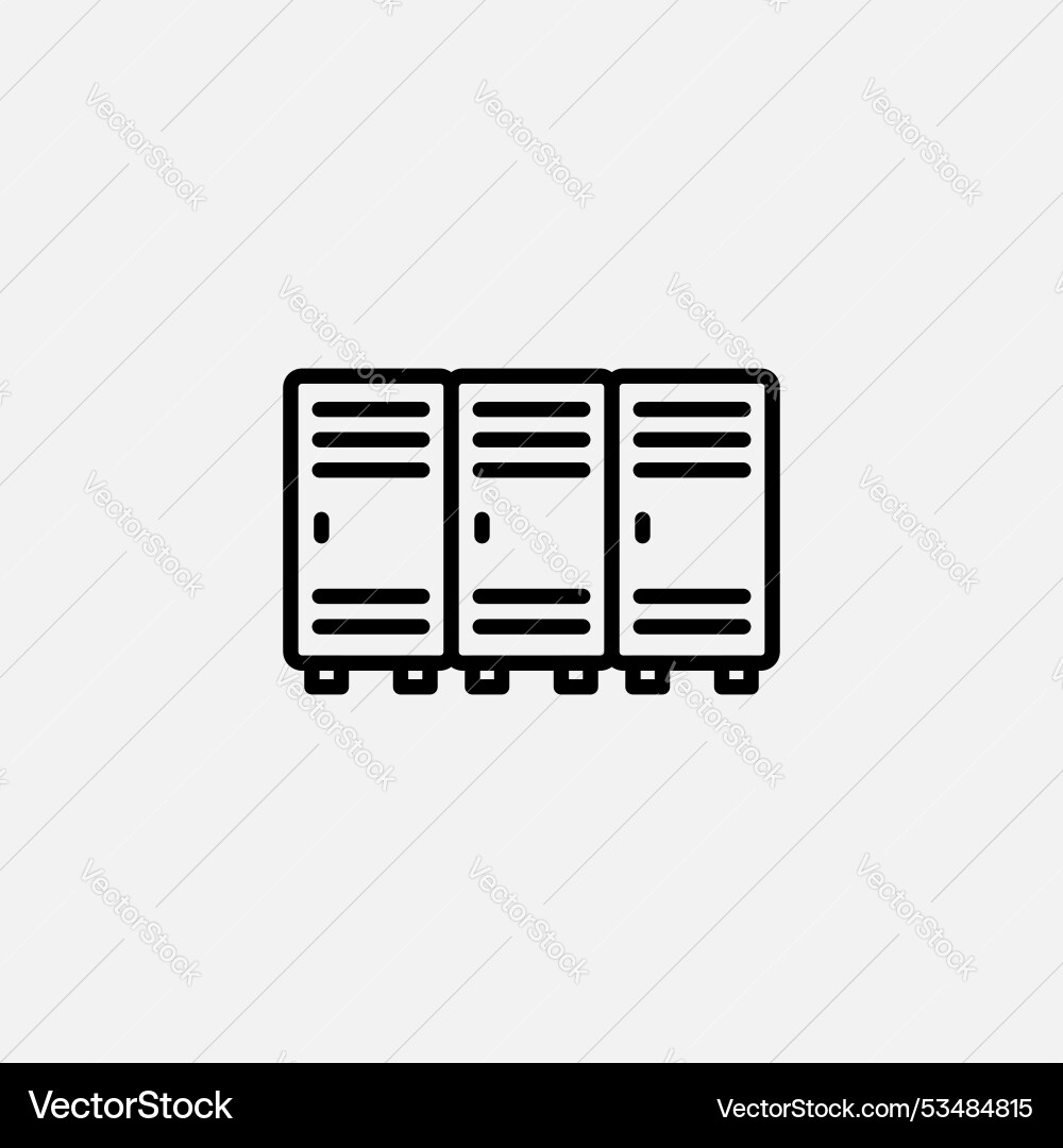 Lockerline in thin line black color flat simple Lockerline in thin line black color flat simple Vector Image