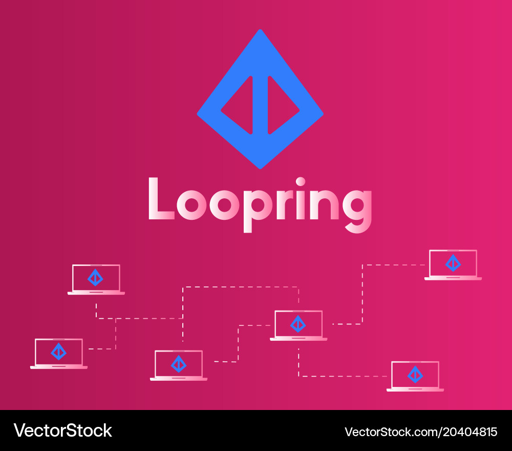 Loopring cryptocurrency blockchain style Vector Image
