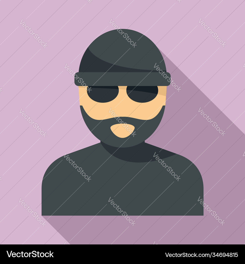 Old hacker icon flat style Old hacker icon flat style vector image