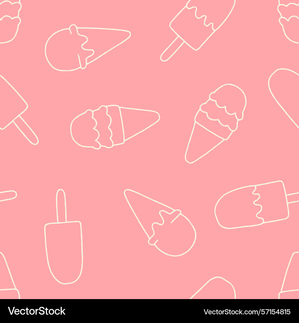 Outline ice cream pattern repeat seamless Outline ice cream pattern repeat seamless vector image