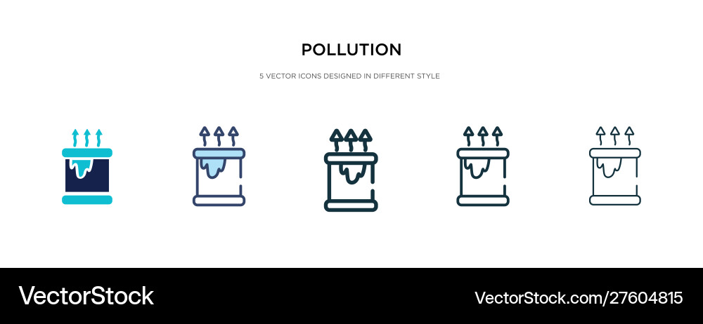 Pollution icon in different style two colored Vector Image