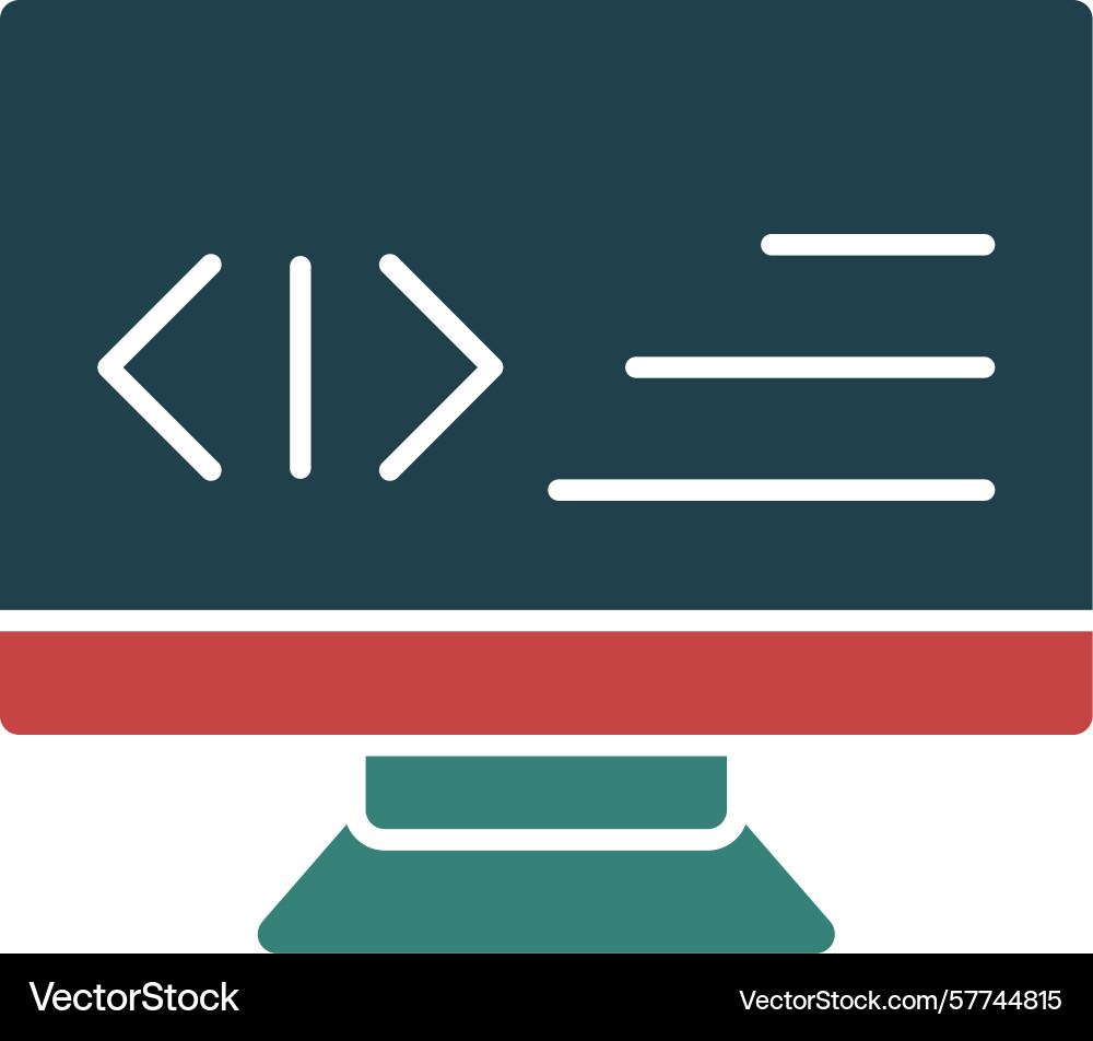 Programming glyph multi color icon vector image
