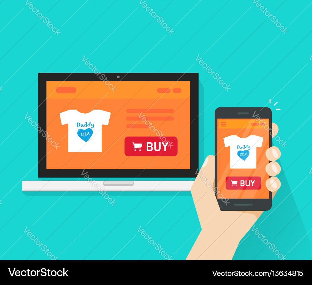 Responsive E-commerce Website Vector Image