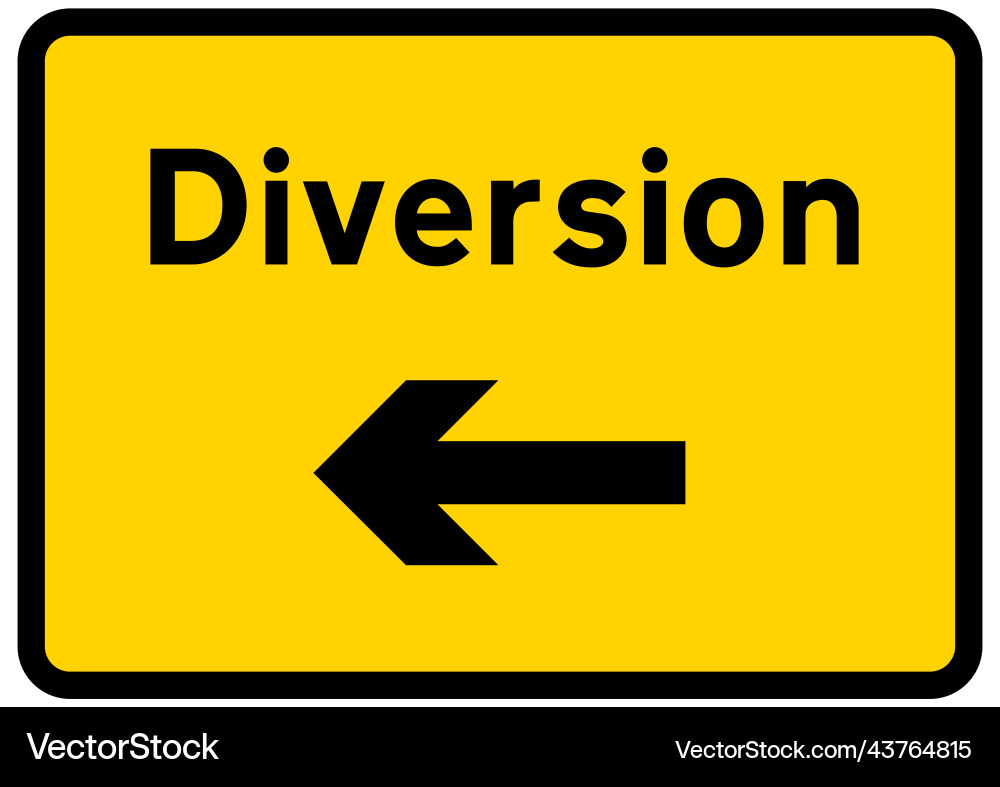 Road Diversion Sign - UK vector image