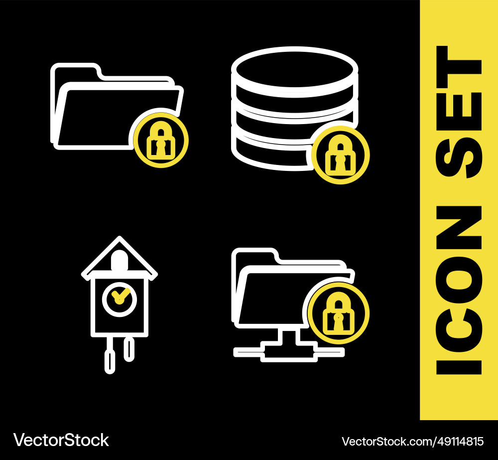 Set line server security with lock ftp folder Set line server security with lock ftp folder vector image