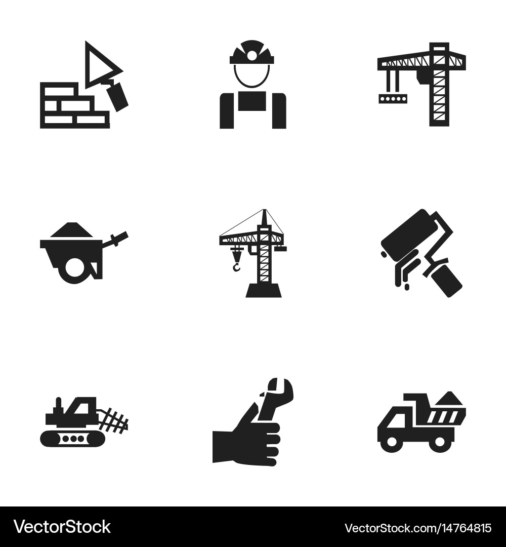 Set of 9 editable structure icons includes vector image