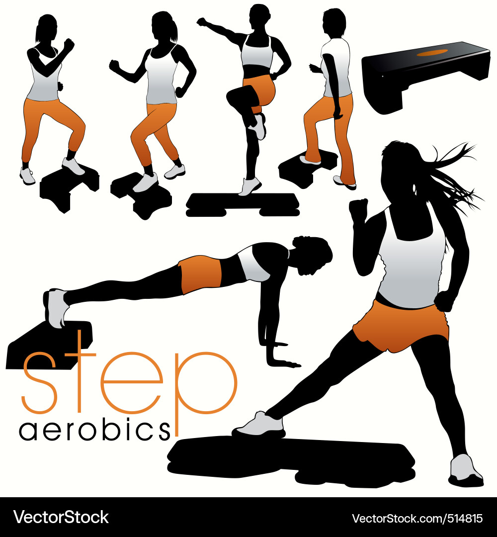 Step Aerobics Workout vector image