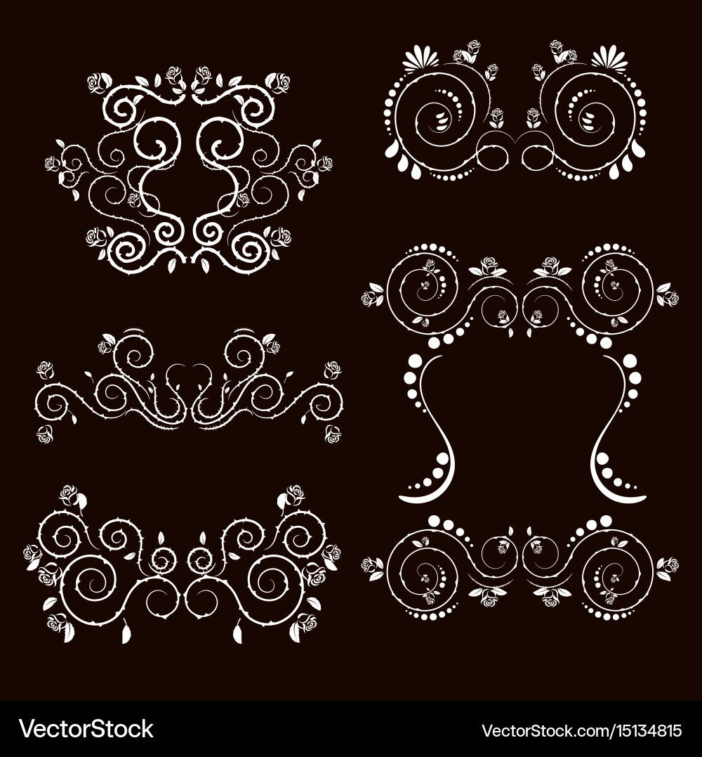Vintage frames and scroll elements Vector Image