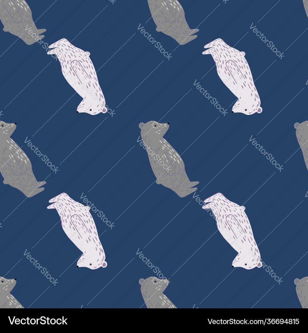 Zoo doodle seamless pattern with simple polar Zoo doodle seamless pattern with simple polar Vector Image