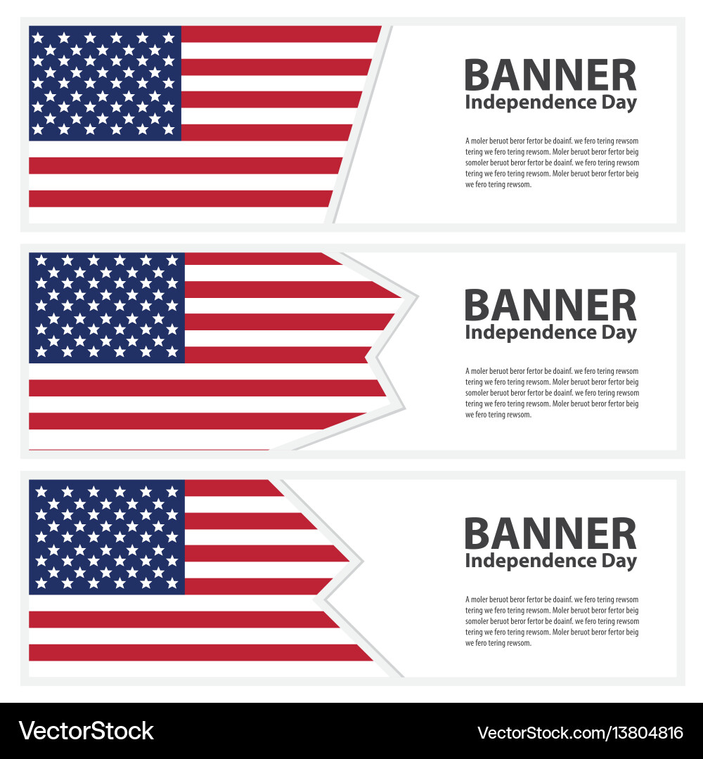 American Flag Banners Collection Vector Image