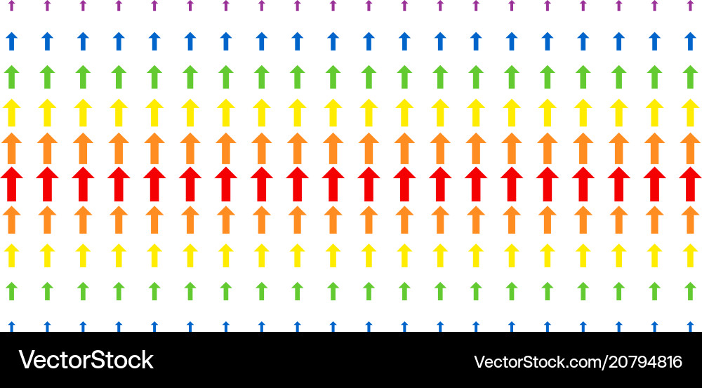 Arrow shape halftone spectral pattern Vector Image