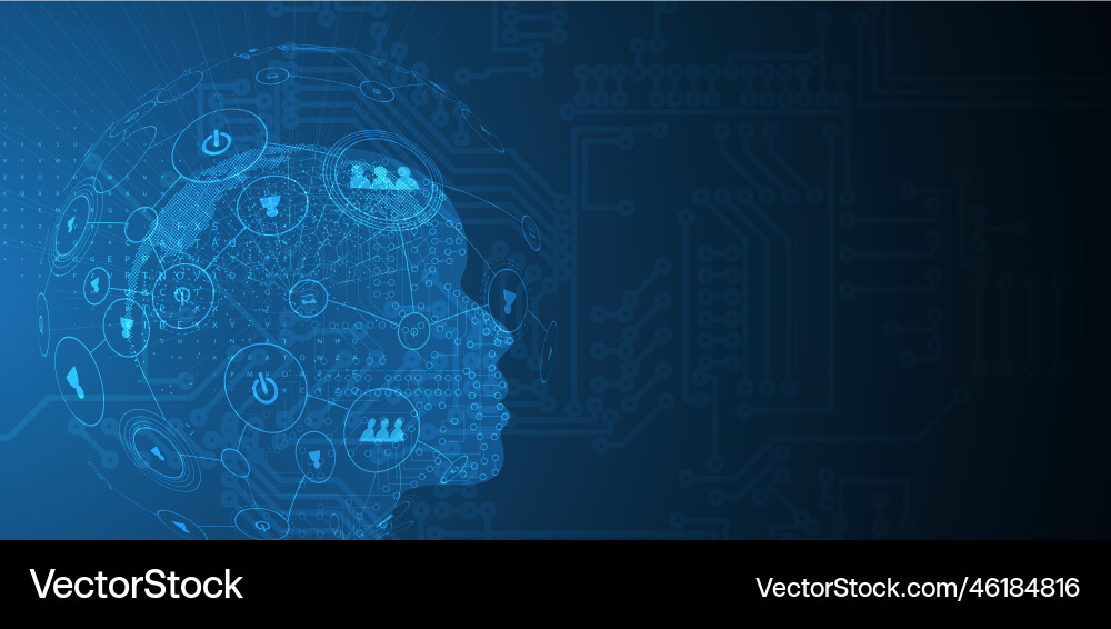 Artificial intelligence technology web background Vector Image