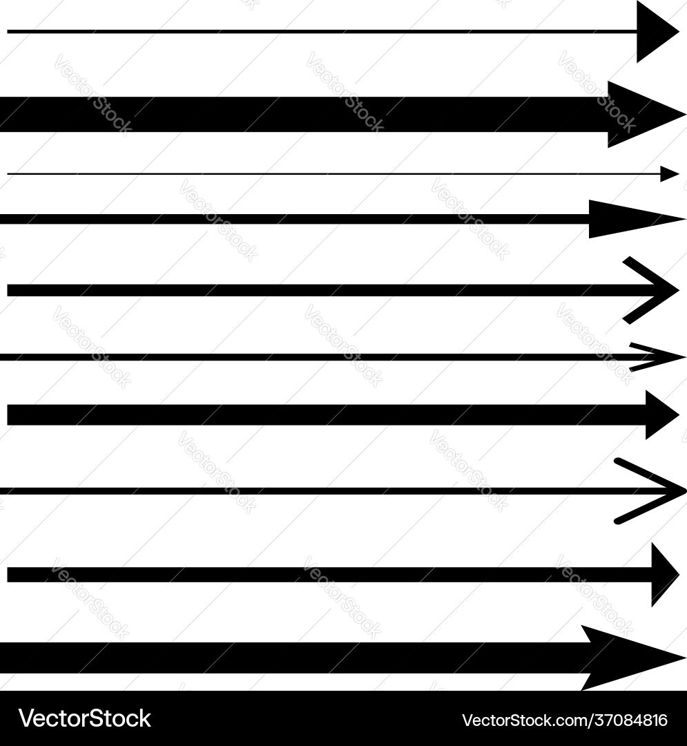Black arrows pointing right arrow shape element Black arrows pointing right arrow shape element vector image