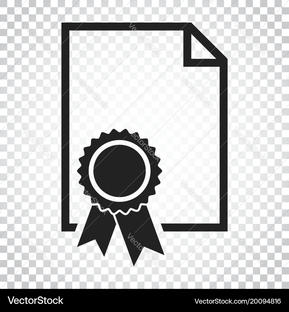 Certificate icon diploma symbol flat on isolated Vector Image