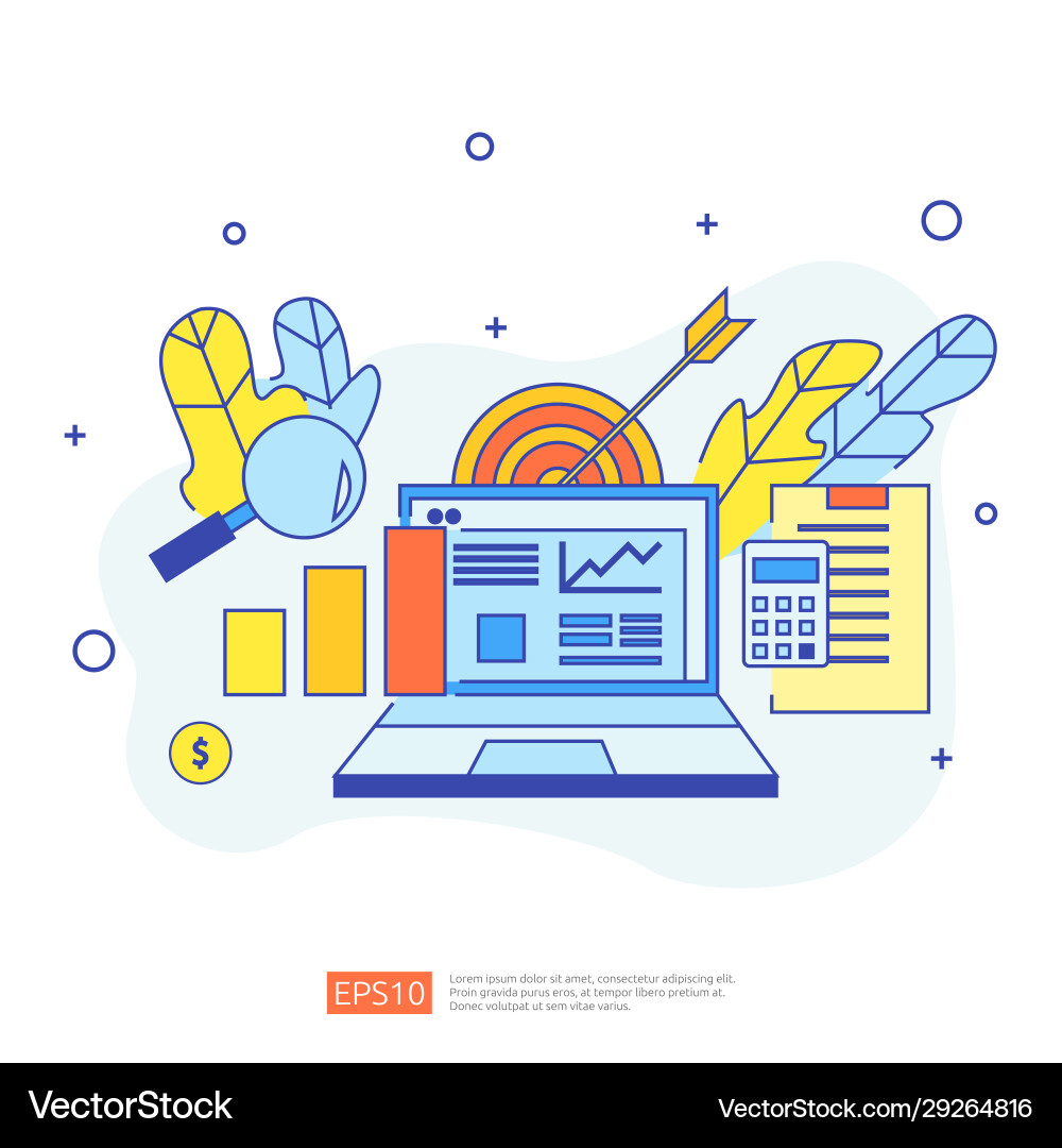 Chart document data report concept for business vector image