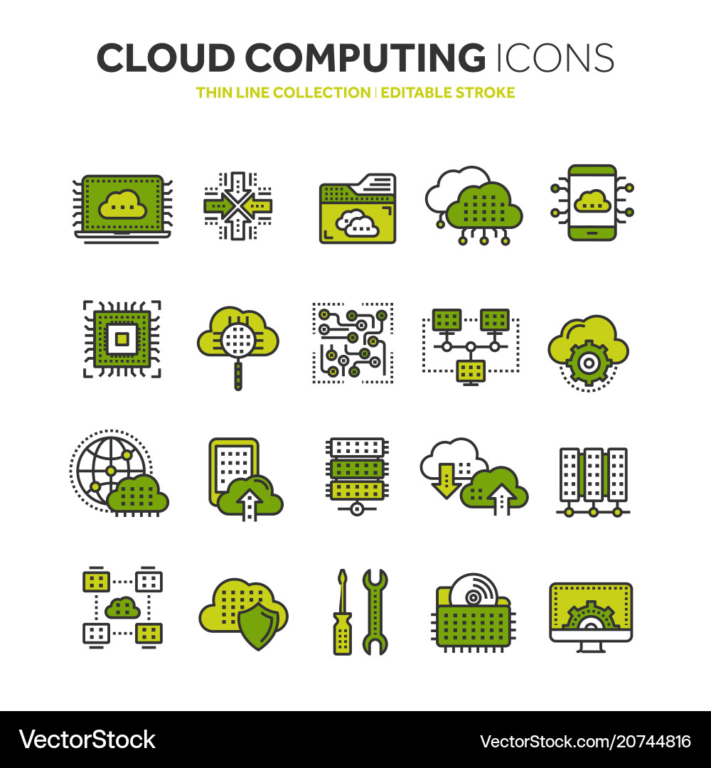 Cloud Computing Icons vector image