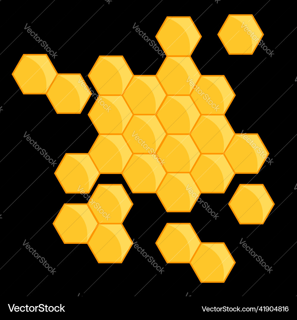 Comb pattern hexagon honeycomb Vector Image