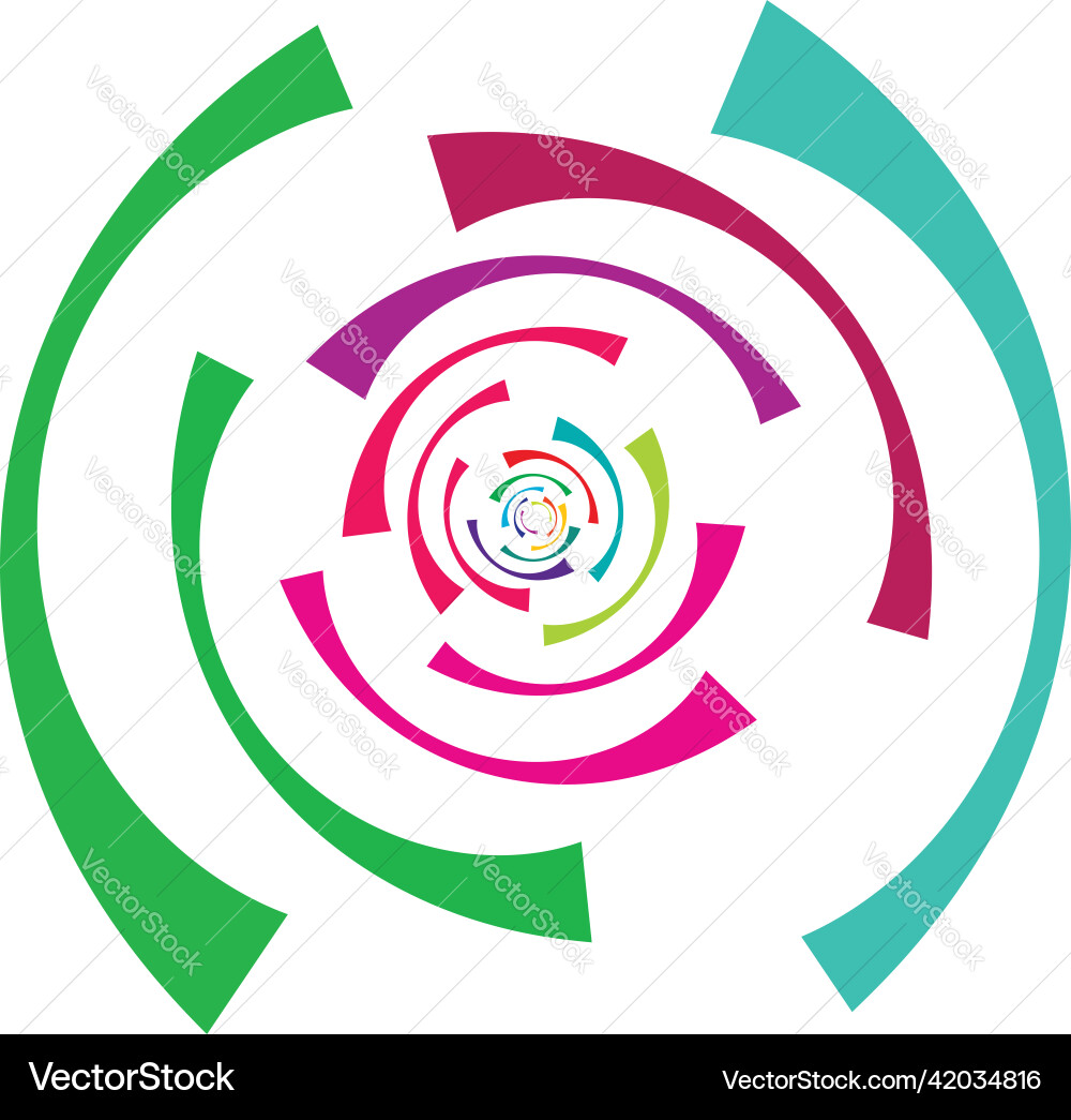 Concentric radial lines circles icon segmented Vector Image