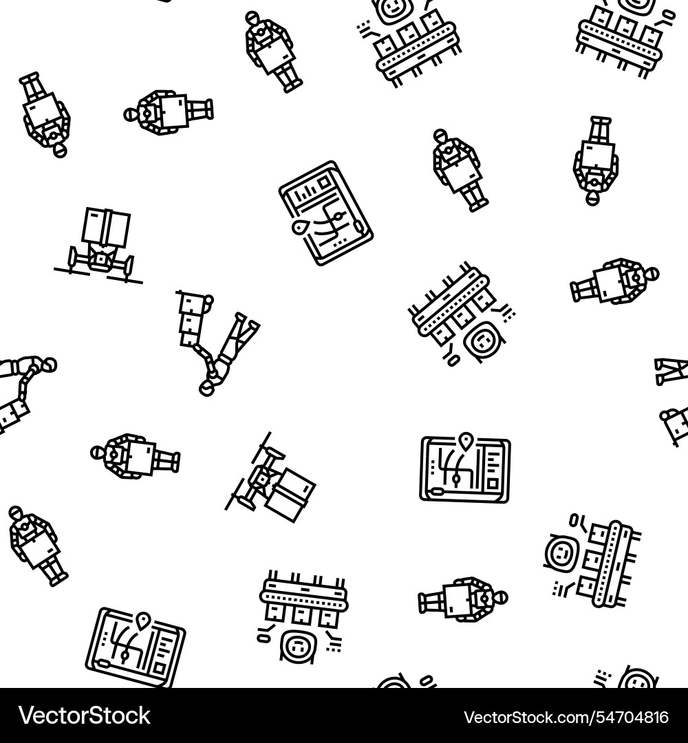 Delivery autonomous robot seamless pattern Delivery autonomous robot seamless pattern Vector Image
