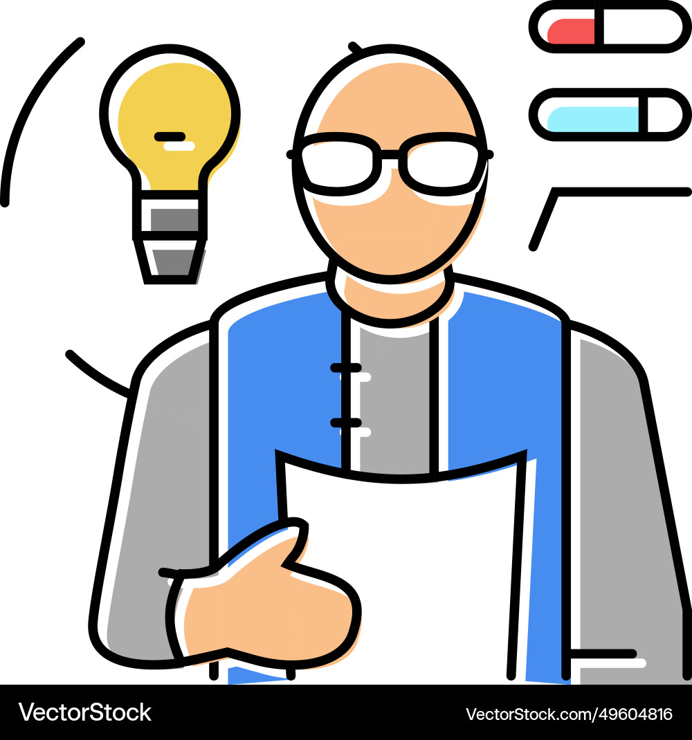 Developer scientist worker color icon Developer scientist worker color icon Vector Image