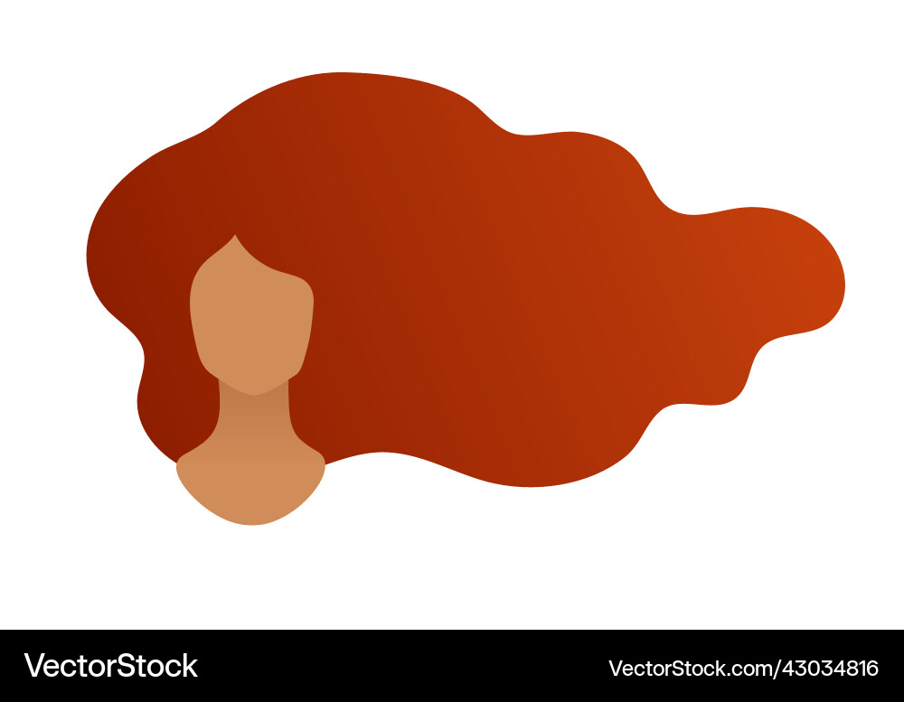 Frau faceless Avatar mit roten langen Haaren Frau faceless Avatar mit roten langen Haaren vektorbild