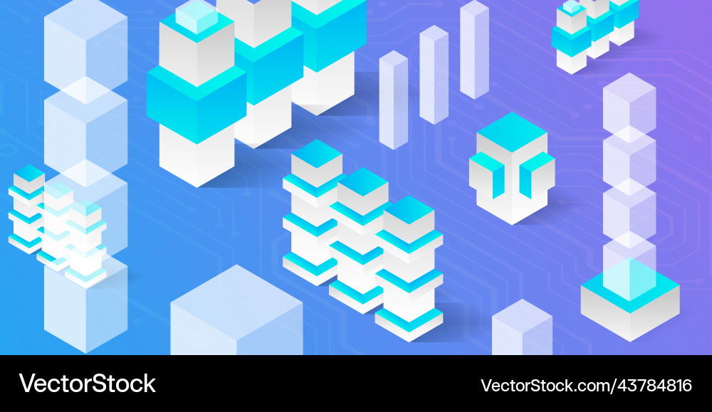 Isometric big data flow processing concept cloud Isometric big data flow processing concept cloud vector image