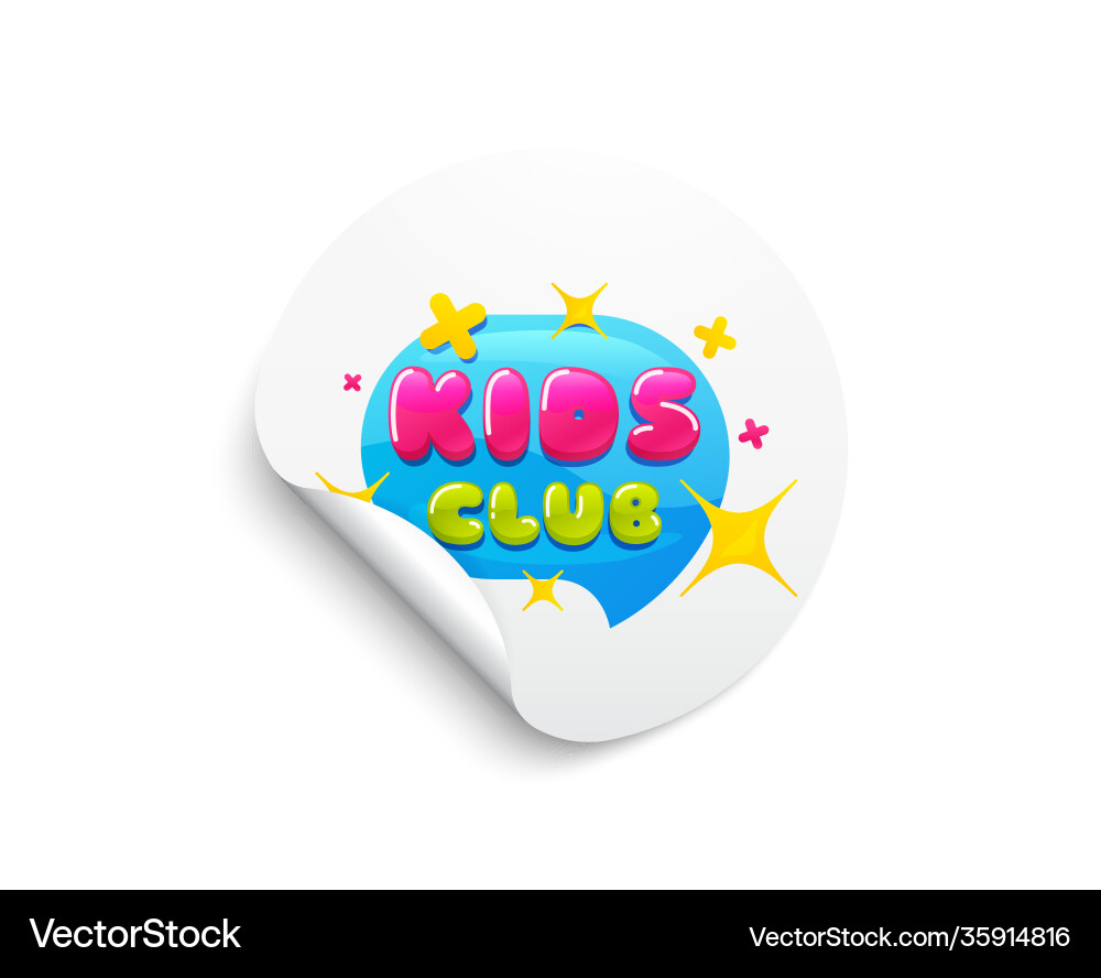 Kids Club Banner Spaß Spielzone Aufkleber Kids Club Banner Spaß Spielzone Aufkleber vektorbild