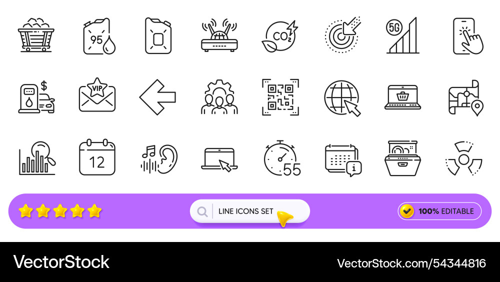 Map wifi and portable computer line icons for web Map wifi and portable computer line icons for web vector image
