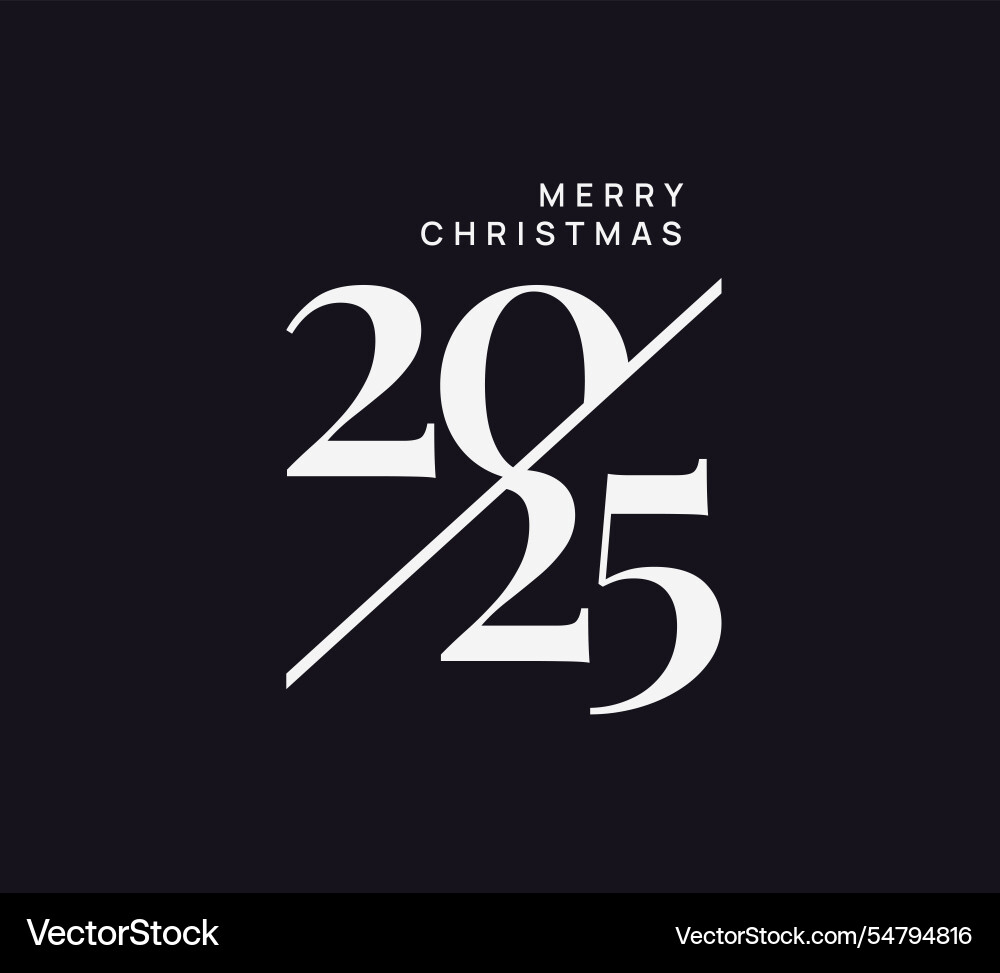 Merry christmas 2025 poster with modern typography Merry christmas 2025 poster with modern typography vector image